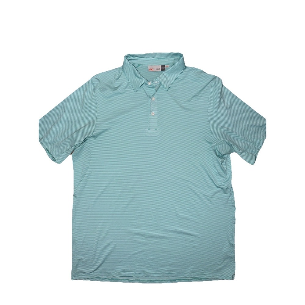 Kjus Striped Polo Shirt Men's Size XL 54 Green Golf UPF 50+